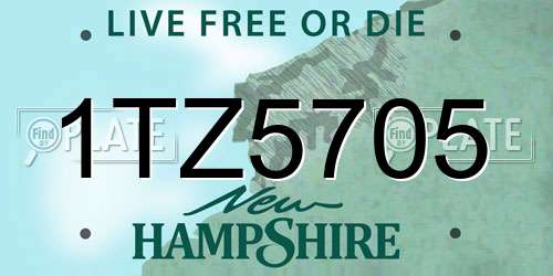 1TZ5705 New Hampshire License Plate