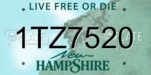 1TZ7520 New Hampshire License Plate