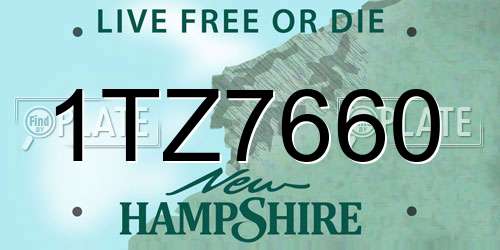 1TZ7660 New Hampshire License Plate