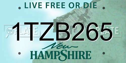 1TZB265 New Hampshire License Plate