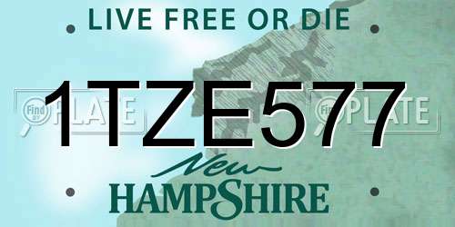 1TZE577 New Hampshire License Plate