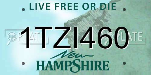 1TZI460 New Hampshire License Plate