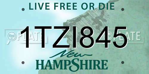 1TZI845 New Hampshire License Plate