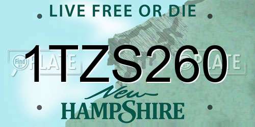 1TZS260 New Hampshire License Plate