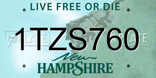 1TZS760 New Hampshire License Plate