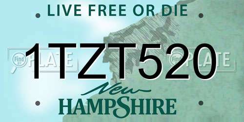 1TZT520 New Hampshire License Plate