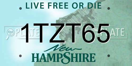 1TZT65 New Hampshire License Plate