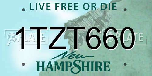1TZT660 New Hampshire License Plate