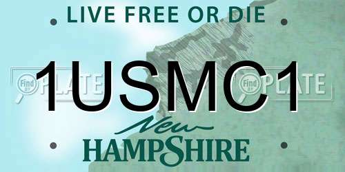 1USMC1 New Hampshire License Plate
