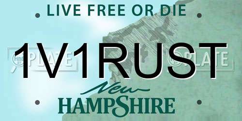1V1RUST New Hampshire License Plate