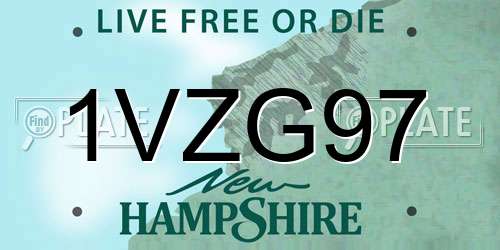 1VZG97 New Hampshire License Plate