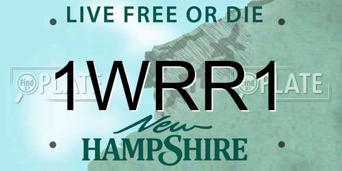 1WRR1 New Hampshire License Plate