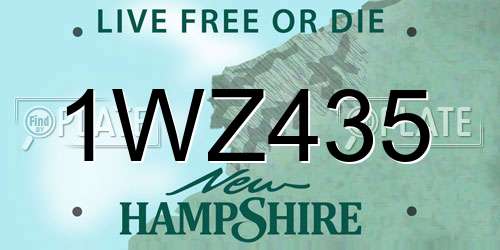 1WZ435 New Hampshire License Plate
