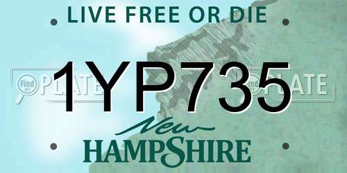 1YP735 New Hampshire License Plate