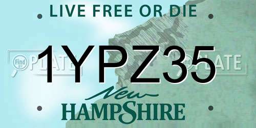 1YPZ35 New Hampshire License Plate