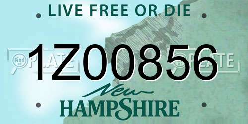 1Z00856 New Hampshire License Plate