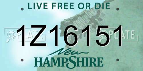 1Z16151 New Hampshire License Plate