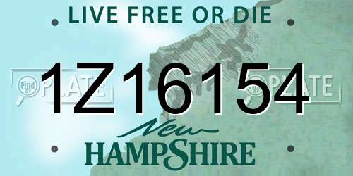 1Z16154 New Hampshire License Plate