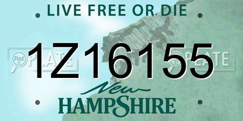 1Z16155 New Hampshire License Plate