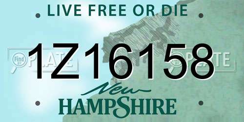 1Z16158 New Hampshire License Plate