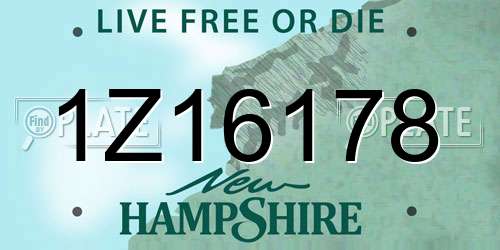 1Z16178 New Hampshire License Plate