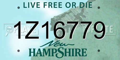 1Z16779 New Hampshire License Plate
