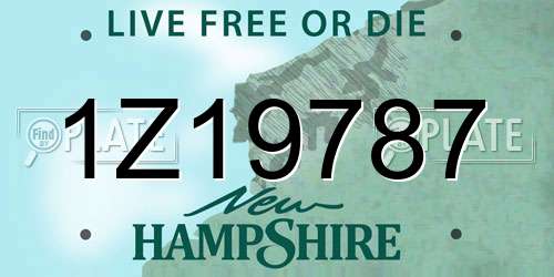 1Z19787 New Hampshire License Plate