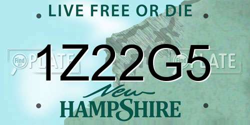 1Z22G5 New Hampshire License Plate