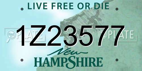 1Z23577 New Hampshire License Plate