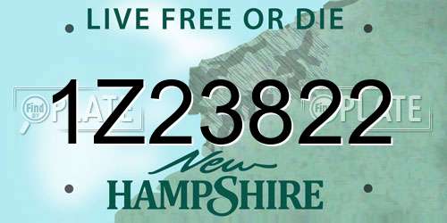 1Z23822 New Hampshire License Plate