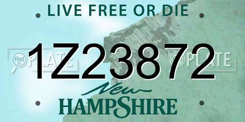 1Z23872 New Hampshire License Plate