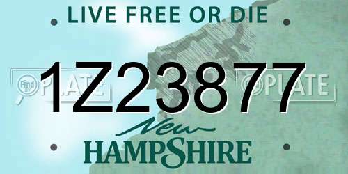 1Z23877 New Hampshire License Plate