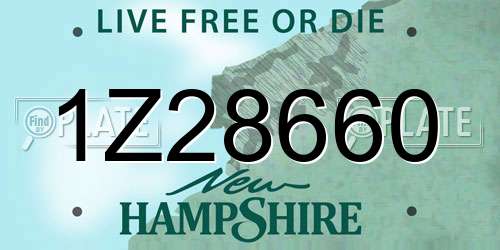 1Z28660 New Hampshire License Plate