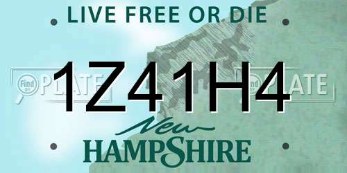 1Z41H4 New Hampshire License Plate
