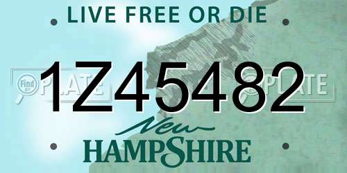 1Z45482 New Hampshire License Plate