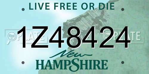 1Z48424 New Hampshire License Plate