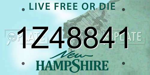 1Z48841 New Hampshire License Plate