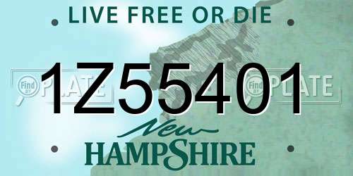 1Z55401 New Hampshire License Plate