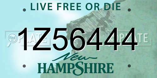 1Z56444 New Hampshire License Plate