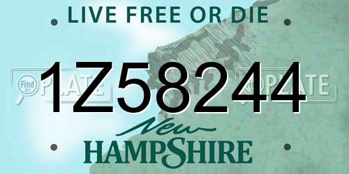 1Z58244 New Hampshire License Plate