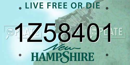 1Z58401 New Hampshire License Plate