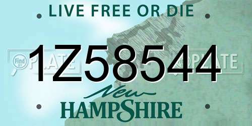 1Z58544 New Hampshire License Plate