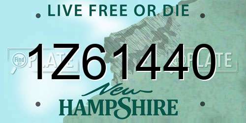 1Z61440 New Hampshire License Plate