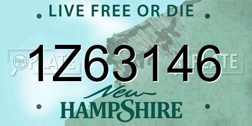 1Z63146 New Hampshire License Plate