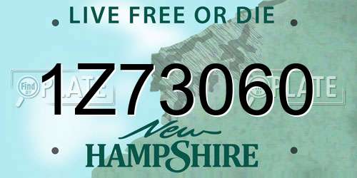 1Z73060 New Hampshire License Plate
