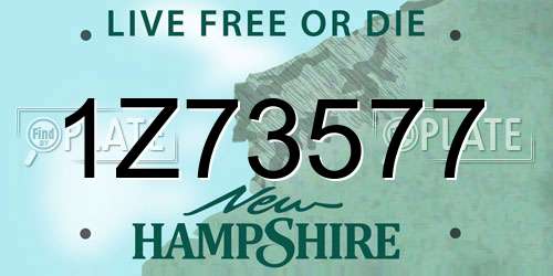 1Z73577 New Hampshire License Plate