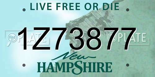 1Z73877 New Hampshire License Plate