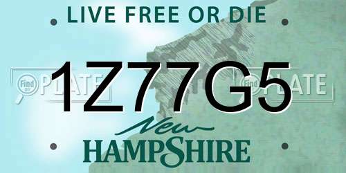 1Z77G5 New Hampshire License Plate