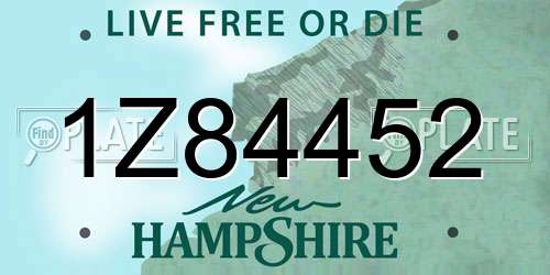 1Z84452 New Hampshire License Plate