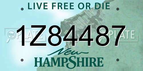1Z84487 New Hampshire License Plate